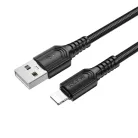 USB to Lightning Borofone Certain Series BX116 adatkábel, Nylon Fonott, 2.4A, 1m - fekete