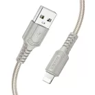 USB to Lightning Borofone Certain Series BX116 adatkábel, Nylon Fonott, 2.4A, 1m - fekete