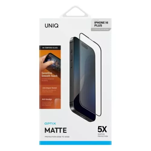 iPhone 16 Plus UNIQ Optix Matt 6.7" edzett üvegfólia applikátorral