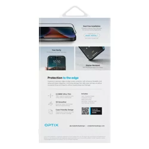 iPhone 16 Plus UNIQ Optix Matt 6.7" edzett üvegfólia applikátorral