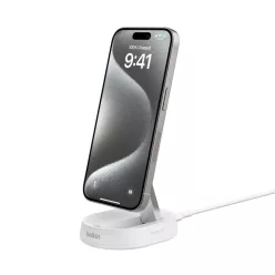   Belkin BOOSTCHARGE PRO Convertible Qi2 15w Magnetic Charging Stand, w/PSU - fehér töltőállomás