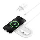 Belkin BOOSTCHARGE PRO 2in1 Qi2 15w Magnetic Charging Pad - fehér töltőállomás