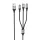 USB-A - Lightning / microUSB / USB-C Töltőkábel Hoco X102 3 az 1-ben, 18W, 2A, 1m, Fekete