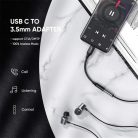 USB-C – 3,5 mm audioadapter UGREEN AV142, fekete