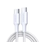 USB-C to USB-C kábel UGREEN L501, 60W, 3A, 1m, Fehér