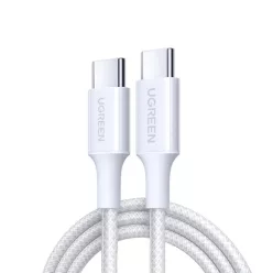USB-C to USB-C kábel UGREEN L501, 60W, 3A, 1m, Fehér