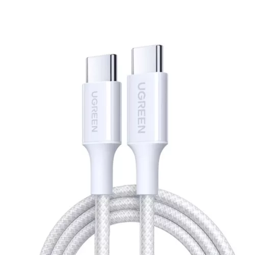 USB-C to USB-C kábel UGREEN L501, 60W, 3A, 1m, Fehér
