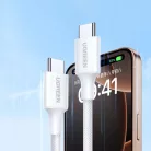 USB-C to USB-C kábel UGREEN L501, 60W, 3A, 1m, Fehér
