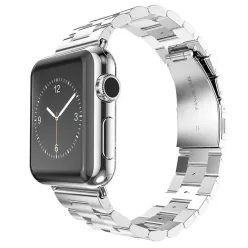   Apple Watch 1/2/3/4/5/6/7/8/9/10/SE/SE 2 (38/40/41/42mm) Techsuit - Ezüst Watchband (W036)