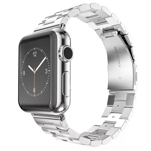 Apple Watch 1/2/3/4/5/6/7/8/9/10/SE/SE 2 (38/40/41/42mm) Techsuit - Ezüst Watchband (W036)
