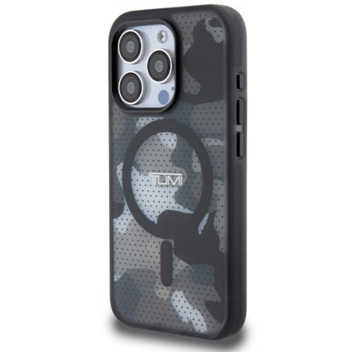 iPhone 15 Pro Max Tumi TUHMP15XTCAMK fekete keménytok Frosted Camo Mintával és MagSafe Tok
