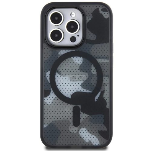 iPhone 15 Pro Max Tumi TUHMP15XTCAMK fekete keménytok Frosted Camo Mintával és MagSafe Tok