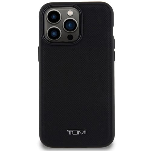 iPhone 15 Pro Max fekete bőrmintás keménytok MagSafe támogatással tok