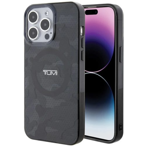 iPhone 15 Pro Max szürke terepmintás keménytok MagSafe kompatibilitással tok