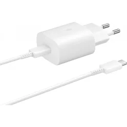   Fali töltő Samsung EP-TA800W + DA705BWE, 25W, 3A, 1 x USB-C, USB-C kábel, Fehér GP-PTU021SOAWQ