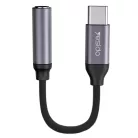 Yesido Type-C to Jack 3.5mm Fekete Audio Kábel Adapter (YAU19)