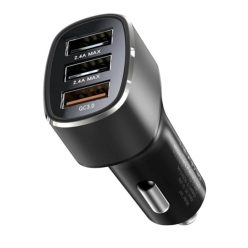   Yesido Autós Töltő (Y46) - 3x USB, 2.4A, Q.C3.0, Gyors Töltés, 42W - Fekete