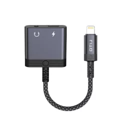   Lito Audio Adapter LA04L - Lightning to Jack 3.5mm, Type-C, Hívástámogatás, Gyors töltés, Hangerőszabályzó, 60W - Fekete