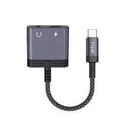   Lito - Audio Adapter (LA04T) - Type-C Jack 3.5mm-re, Type-C, Támogatott hívások, Gyors töltés, Hangerőszabályzás, 60W - Fekete