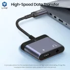 Lito - Audio Adapter (LA04T) - Type-C Jack 3.5mm-re, Type-C, Támogatott hívások, Gyors töltés, Hangerőszabályzás, 60W - Fekete