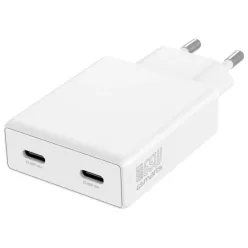   4smarts PDPlug Slim Dual 65W GaN 2xUSB-C fehér hálózati adapter