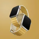 Apple Watch UNIQ Revix Premium Szíj Series 1-8/SE/SE2/SE3 38/40/41 mm Kétoldalas Mágneses sárga-bézs