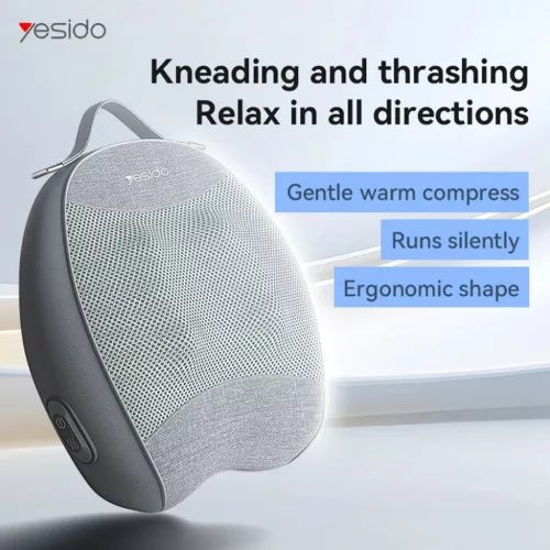 Yesido Háttámasz Masszírozó (MG15) - Fűtési funkcióval, Csendes működés, 32W, 2000mAh - Szürke