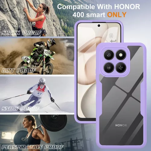 Honor 400 Smart / X7d 4G Lila Techsuit - ColorVerse 360 Series + Kijelzővédő tok