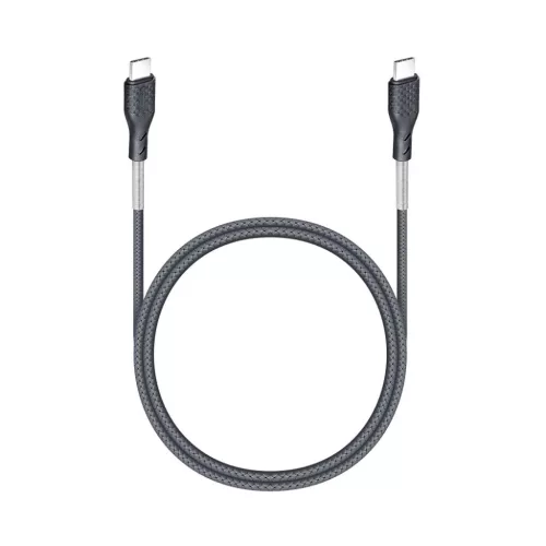 Forcell F-Energy USB-C – USB-C kábel, QC4.0 PD, 5A / 100W, 1m, fekete (CB-04C) rugalmas nyakkal