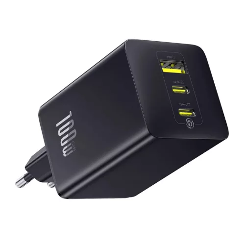 Baseus EnerFill FE11 100W Fali Töltő 2 x USB-C + USB-A - Fekete