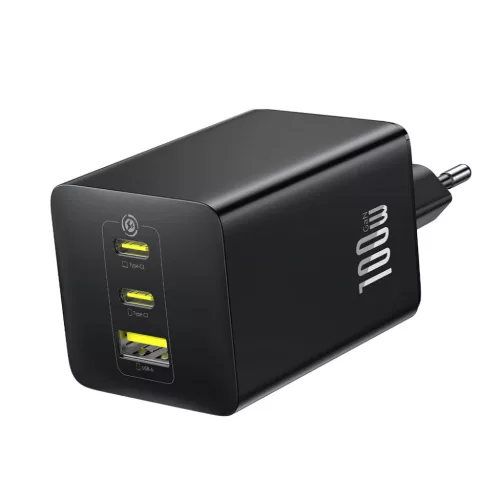 Baseus EnerFill FE11 100W Fali Töltő 2 x USB-C + USB-A - Fekete