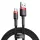 Baseus Cafule Nylon harisnyázott USB/USB-Type C kábel QC3.0 2A 0.5 m fekete/piros (CATKLF-A91)