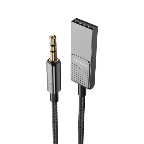 Mcdodo Type-C to Jack 3.5mm Audio Kábel (CA-8700), Spirál Design, Nylon Fonott, 1.7m - Fekete
