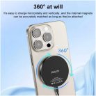 iPhone-hoz Yesido DS21 Vezeték nélküli Töltőállomás, Gyors Töltés, N52 Mágnesek, Erős Tapadás, 15W, Type-C - Fekete