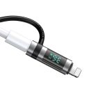 Adapter (OT-2610) Mcdodo - Szilikon akasztóval, Alumínium ötvözet, USB-C to Lightning 36W, HD LED kijelző - Fekete