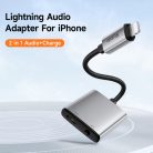Mcdodo Audio Adapter Wales Series (CA-5540) - Lightning to Lightning, DC 3.5mm, Alumínium ötvözet, Nylon, 5V/2A, 12.5cm - Szürke