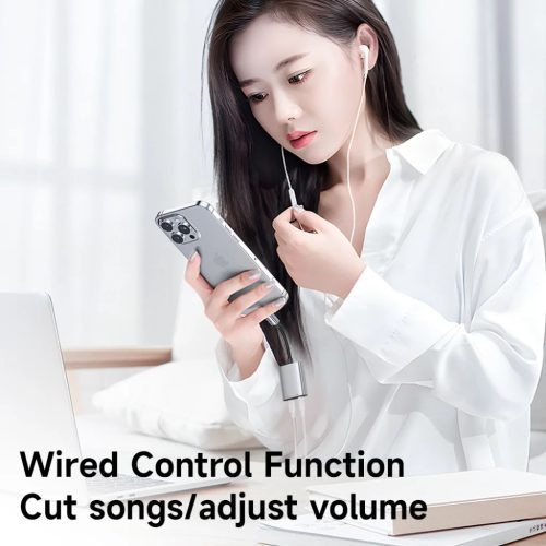 Mcdodo Audio Adapter Wales Series (CA-5540) - Lightning to Lightning, DC 3.5mm, Alumínium ötvözet, Nylon, 5V/2A, 12.5cm - Szürke