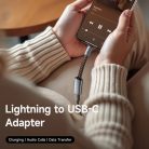 Audio Adapter (CA-4870) - Lightning to Type-C, 2A, 24W, 480Mbps, OTG, Gyors töltés támogatása, Hívásfunkció, 0.1m - Szürke Mcdodo