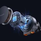 Mcdodo Autós tartó vezeték nélküli töltéssel 15W, Qi2, Beépített visszahúzható kábel, Légbefúvóra rögzíthető, Desert Gold (CH-0091)