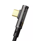 Mcdodo Data Cable (CA-3400) - USB-C - USB-C, 90 fokos kialakítás, 100W, átlátszó dizájn, 1.2m - fekete