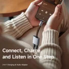 Mcdodo Audio Adapter (CA-3370) - Type-C 2x Type-C-re, 3A, 60W, prémium hangminőség, alumínium ötvözet/nejlon, 0.1m - szürke