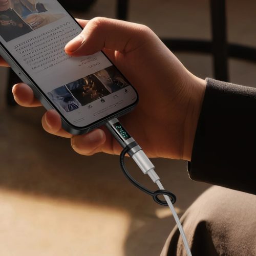 Adapter Mcdodo OT-2620 - Szilikon akasztóval, alumíniumötvözet, USB-C - USB-C, 240W, hordozható kialakítás - Fekete