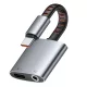 Mcdodo - Audio Adapter - USB-C to USB-C & DC 3.5mm, PD60W, Prémium Hangminőség, Alumínium Ötvözet/Nylon, 0.1m - Szürke DAC