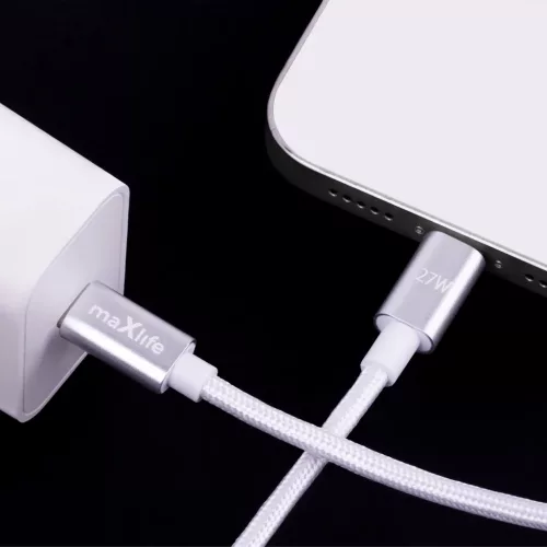 USB-C - Lightning Maxlife MXUC-12 kábel 2,0 m 27W fehér