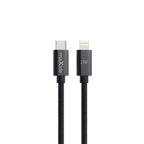 USB-C - Lightning 2,0 m 27W fekete kábel Maxlife MXUC-12