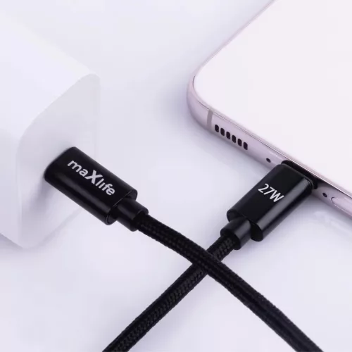 USB-C - Lightning 2,0 m 27W fekete kábel Maxlife MXUC-12