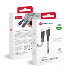   USB-C Lightning kábel Forcell F-Energy PD 3A 27W Carbon 1 m CB-01C fekete