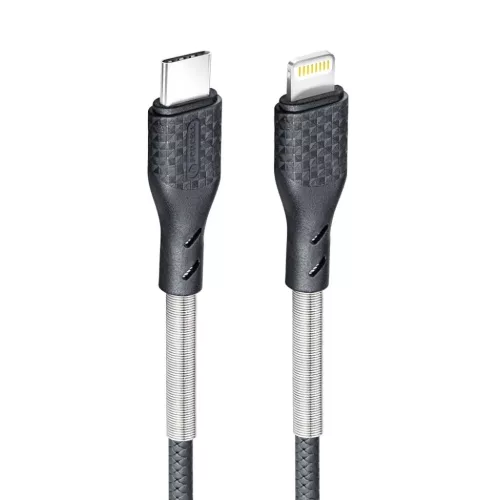 USB-C Lightning kábel Forcell F-Energy PD 3A 27W Carbon 1 m CB-01C fekete