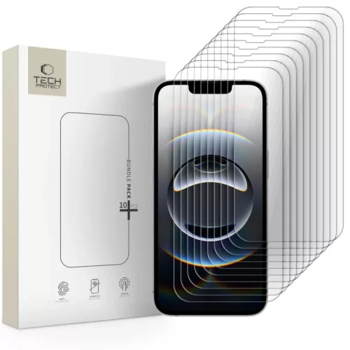 iPhone 16e/17e átlátszó üvegfólia Tech-protect 10-csomag