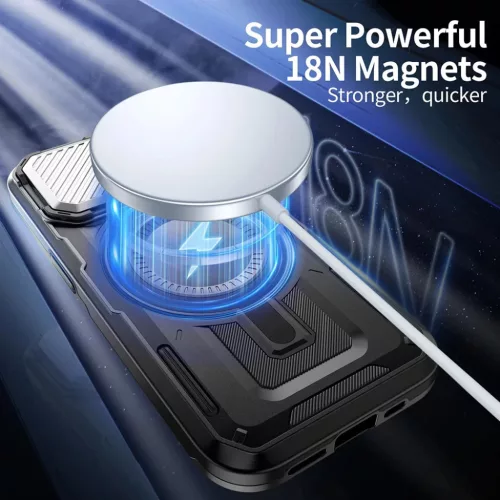 Techsuit - CamVault MagSafe - iPhone 12 Pro Max / iPhone 13 Pro Max - Fekete tok